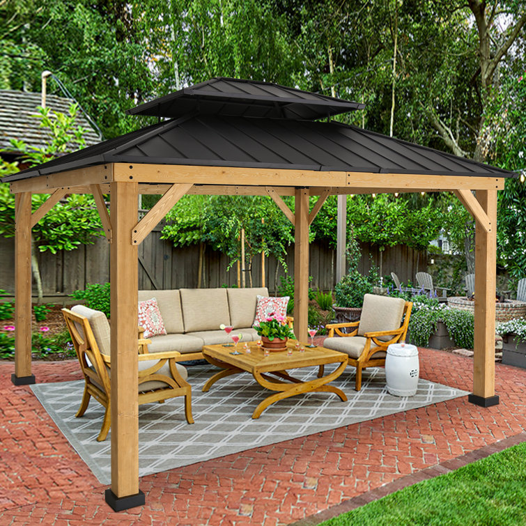 Eagle Peak 13 Ft. W X 11 Ft. D Solid Wood Patio Gazebo Wayfair.ca